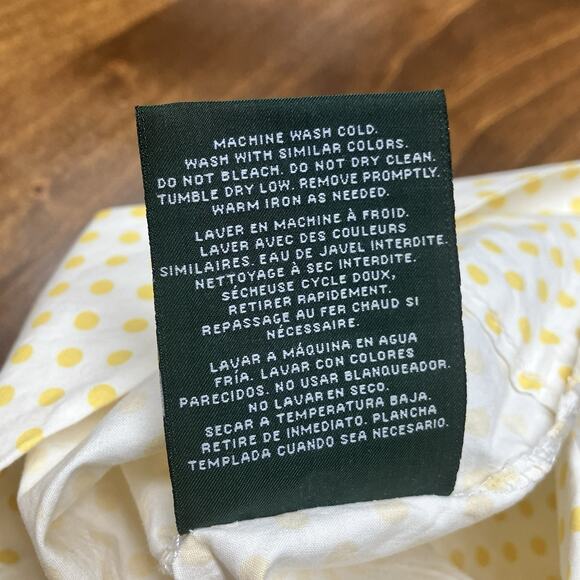 Lauren Ralph Lauren Home Standard Pillow Case Yellow Polka Dot (2) - Picture 6 of 10